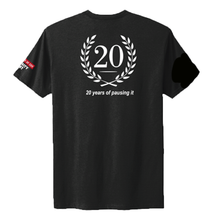 Load image into Gallery viewer, The Majority Report 20th Anniversary T-shirt in Black
