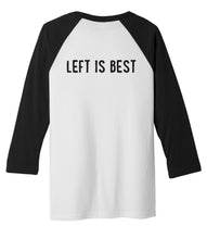 Load image into Gallery viewer, Majority Report baseball shirt with white body and black sleeves
