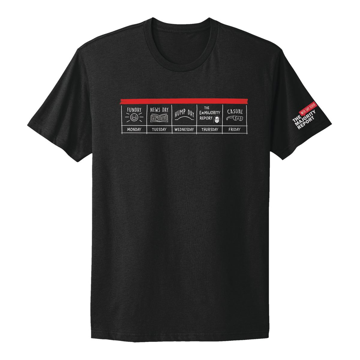 The majority report days of the week t shirt black the majority