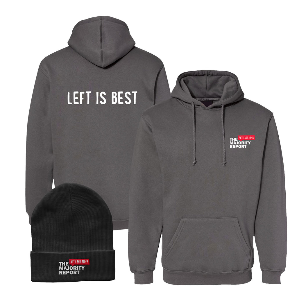 The Majority Report Pullover Hoodie and Beanie Bundle in Charcoal